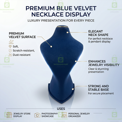 Premium Quality Leather Velvet Necklace Statue for Jewellery Display | Elegant Necklace Stand Holder