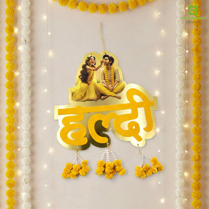 Unbreakable Haldi Mehndi Ceremony Decoration Board for Wedding/Marriage/Shaadi/Shadi Celebration for Haldi Mehandi Ceremony Decoration