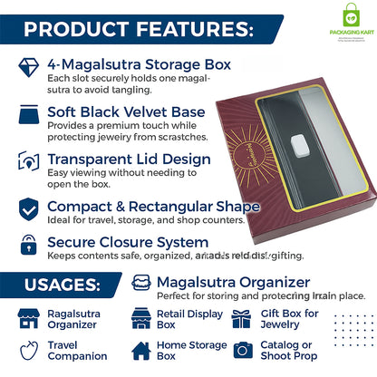 Luxury Blue Velvet Plastic Mangalsutra Box – Jewellery Display & Storage