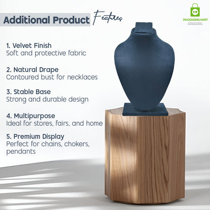 Black Velvet Jewellery Display Bust – Necklace & Pendant Stand