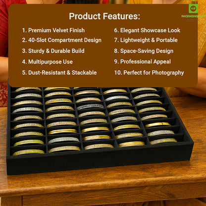 Premium Black Velvet Jewelry Tray,Bracelet Watch Jewelry Display Tray,Showcase Jewelry Organizer