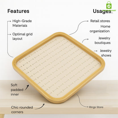 Premium Cream Jewellery Ring Tray – Elegant Storage Solution