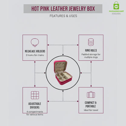 Jewellery Organizer Case for Rings, Earrings, Necklaces & Bracelets