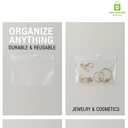Matte Finish Jewellery Zip Pouch for Rings, Earings, Necklace, Transparent