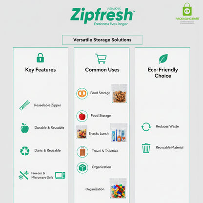 Multi-Use Reusable Ziplock Bags for Kitchen & Travel Storage