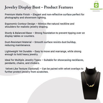 Black Plastic Fibre Jewellery Display Statue – Elegant Neck Stand