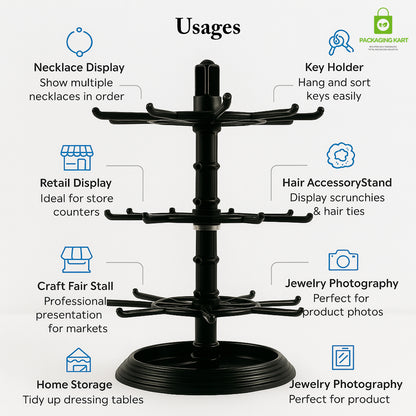 Rotating Earring Display Stand – 360 Degree Jewelry Organizer Rack