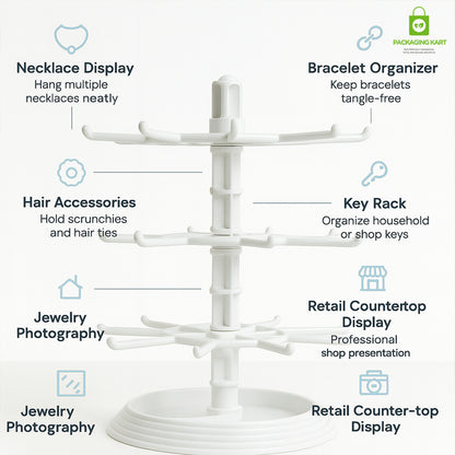Rotating Earring Display Stand – 360 Degree Jewelry Organizer Rack
