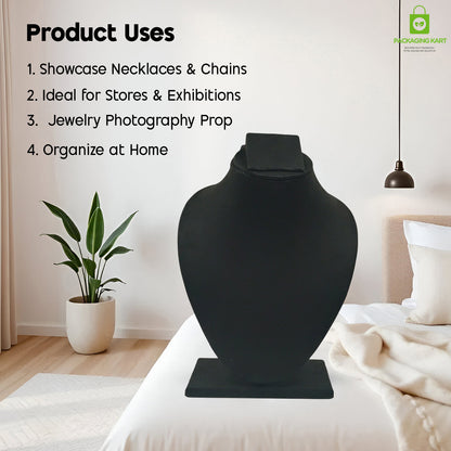Black Velvet Jewellery Display Bust – Necklace & Pendant Stand