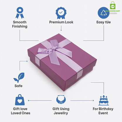Stylish Purple Jewellery Box – Perfect for Rings, Bracelets & Necklaces