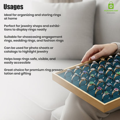 Elegant Green Jewellery Tray – Ring Arrangement
