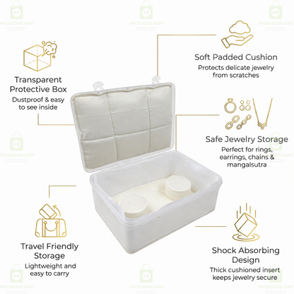 Lightweight Plastic Jewellery Organizer Box with Soft Cotton Cushion for Anti-Oxidation Protection