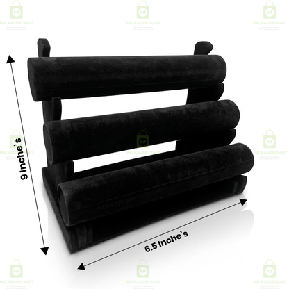 Designer Leather Velvet 3 Step Bangle Display Stand for Jewellery Shops