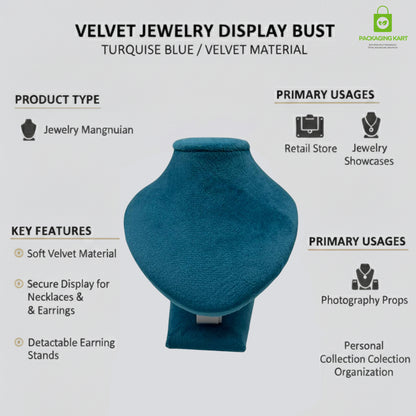 Velvet Jewellery Bust Stand | Elegant Fancy Display Model