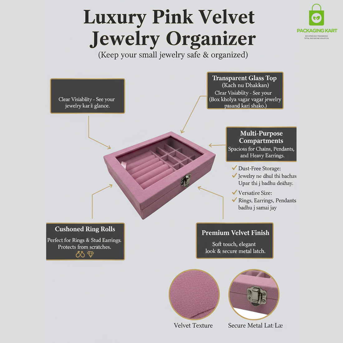 Elegant Watch and Bracelet Display Tray with Glass Mirror Base