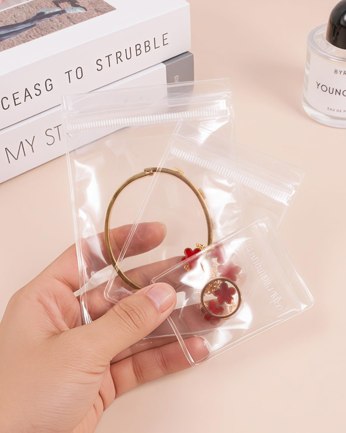 18 Pcs Transparent Jewellery Storage Pouches | Clear PVC Zip Lock Covers for Rings, Earrings, Necklaces & Accessories | Durable Jewellery Organizer Bags (Transparent, Pack of 18)