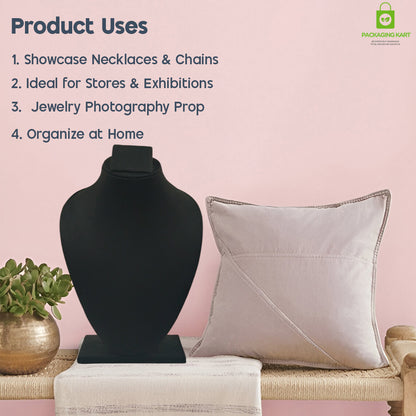 Black Velvet Jewellery Display Bust – Necklace & Pendant Stand