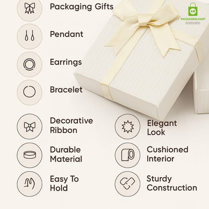 Elegant White Jewellery Organizer Box for Rings, Necklaces & Earrings