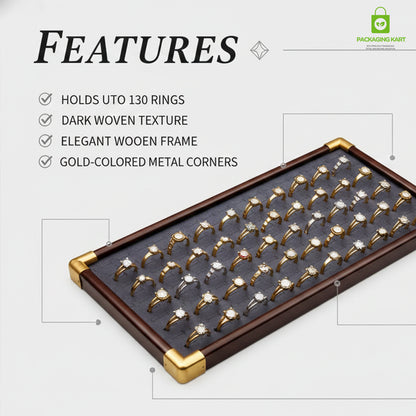 Fancy Velvet Rings Wooden Display Tray for Jewellery