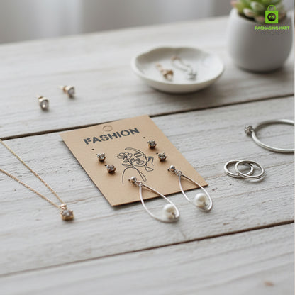 Brown Earring Jewellery Card | Premium Display Backing