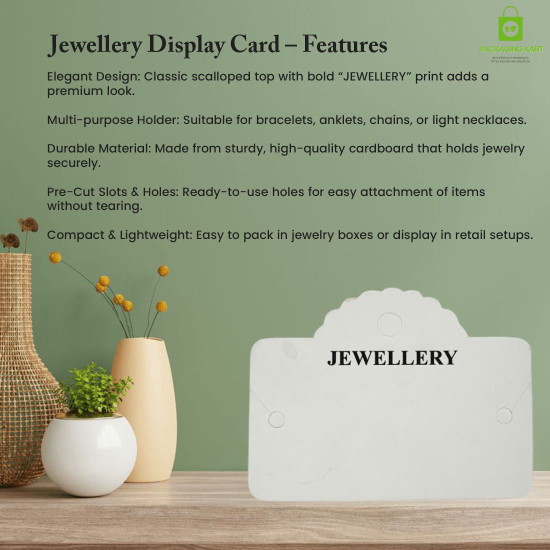 Anklet & Bracelet Hanging Card for Retail Packaging