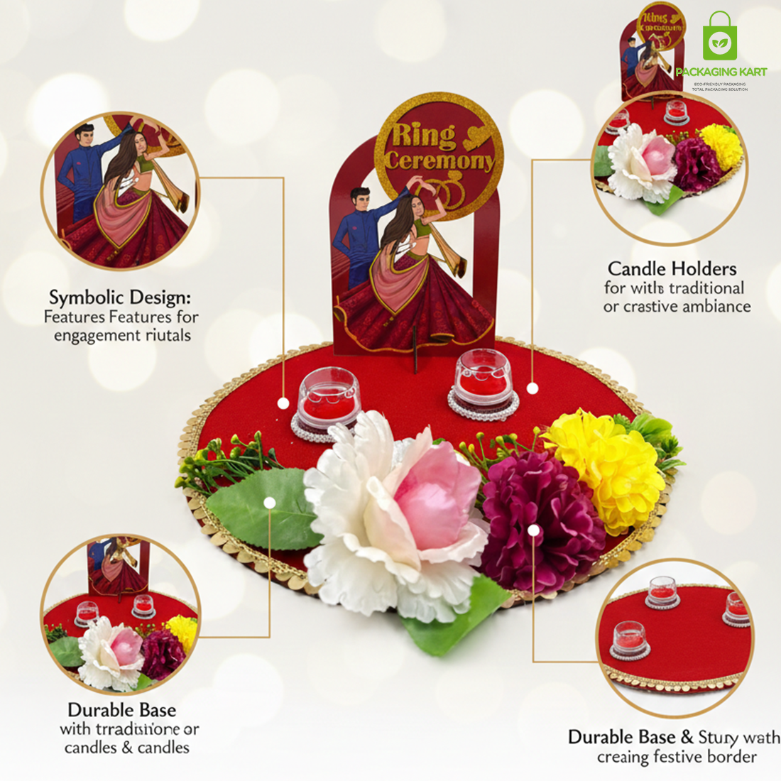 Premium Ring Ceremony Decoration Set for Engagement Function – Elegant Wedding Decor Items