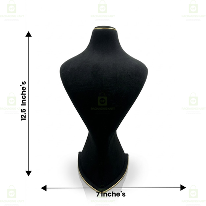 Premium Quality Leather Velvet Necklace Statue for Jewellery Display | Elegant Necklace Stand Holder