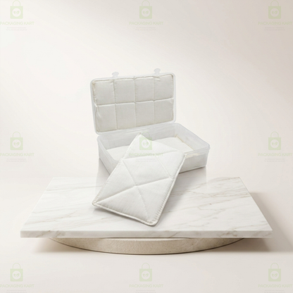 Transparent Plastic Jewellery Storage Box with Soft White Cushion Cotton Padding for Protection
