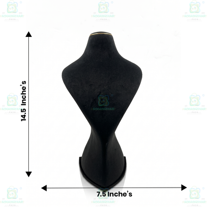 Premium Quality Leather Velvet Necklace Statue for Jewellery Display | Elegant Necklace Stand Holder