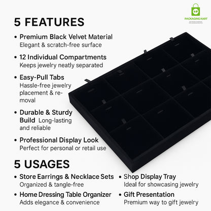 Stylish Black Chain Pendant – Ideal for Jewellery Tray Storage
