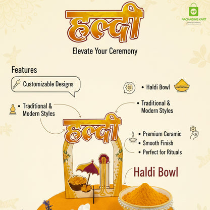 Haldi Decorations Door Board, Home Decoration Items for Wedding Ceremony Haldi, Mehndi, Subh Vivah, Shadi Wala Ghar Hanging Round Decoration (Yellow, Gold Embellishments)