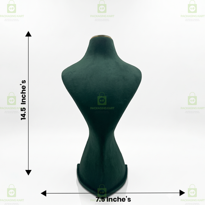 Premium Quality Leather Velvet Necklace Statue for Jewellery Display | Elegant Necklace Stand Holder
