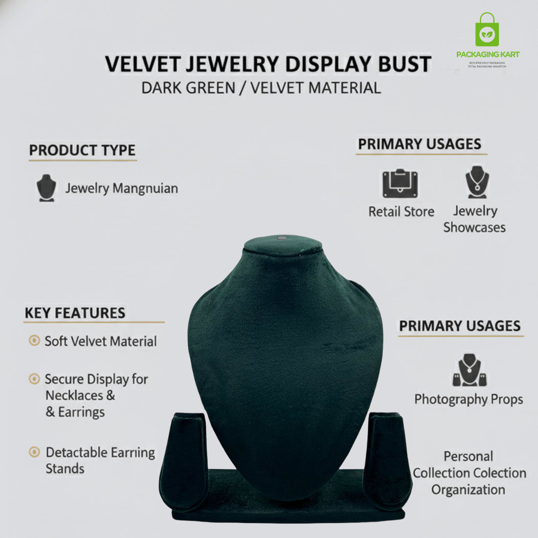 Velvet Jewellery Statue for Shops | Elegant Display Accessory