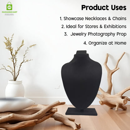 Black Velvet Jewellery Display Bust – Necklace & Pendant Stand