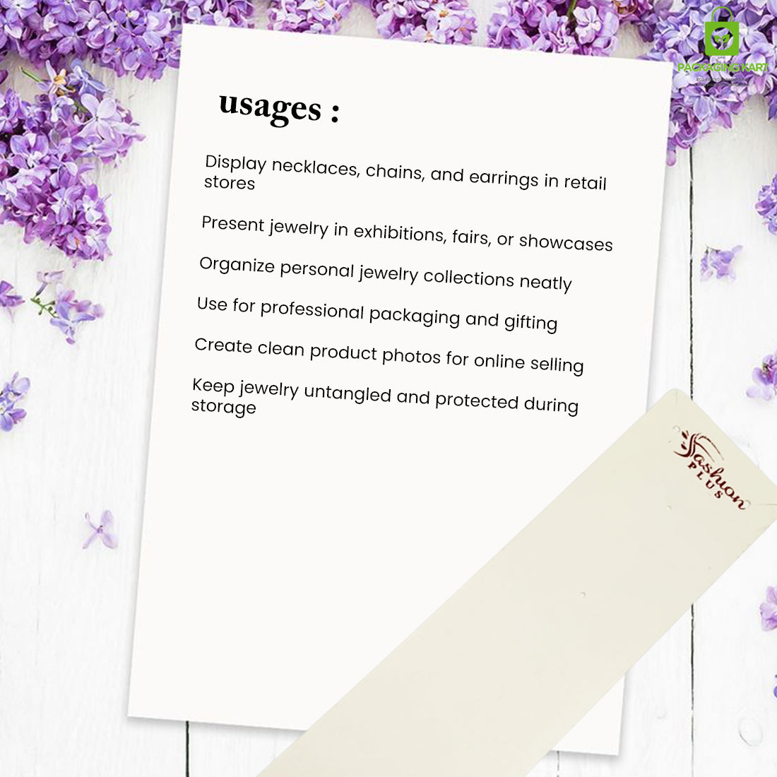 Elegant Necklace & Jewellery Display Cards for Packaging