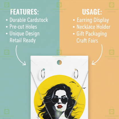 Golden Print Mangalsutra Baby Card | Jewellery Display & Packaging Card