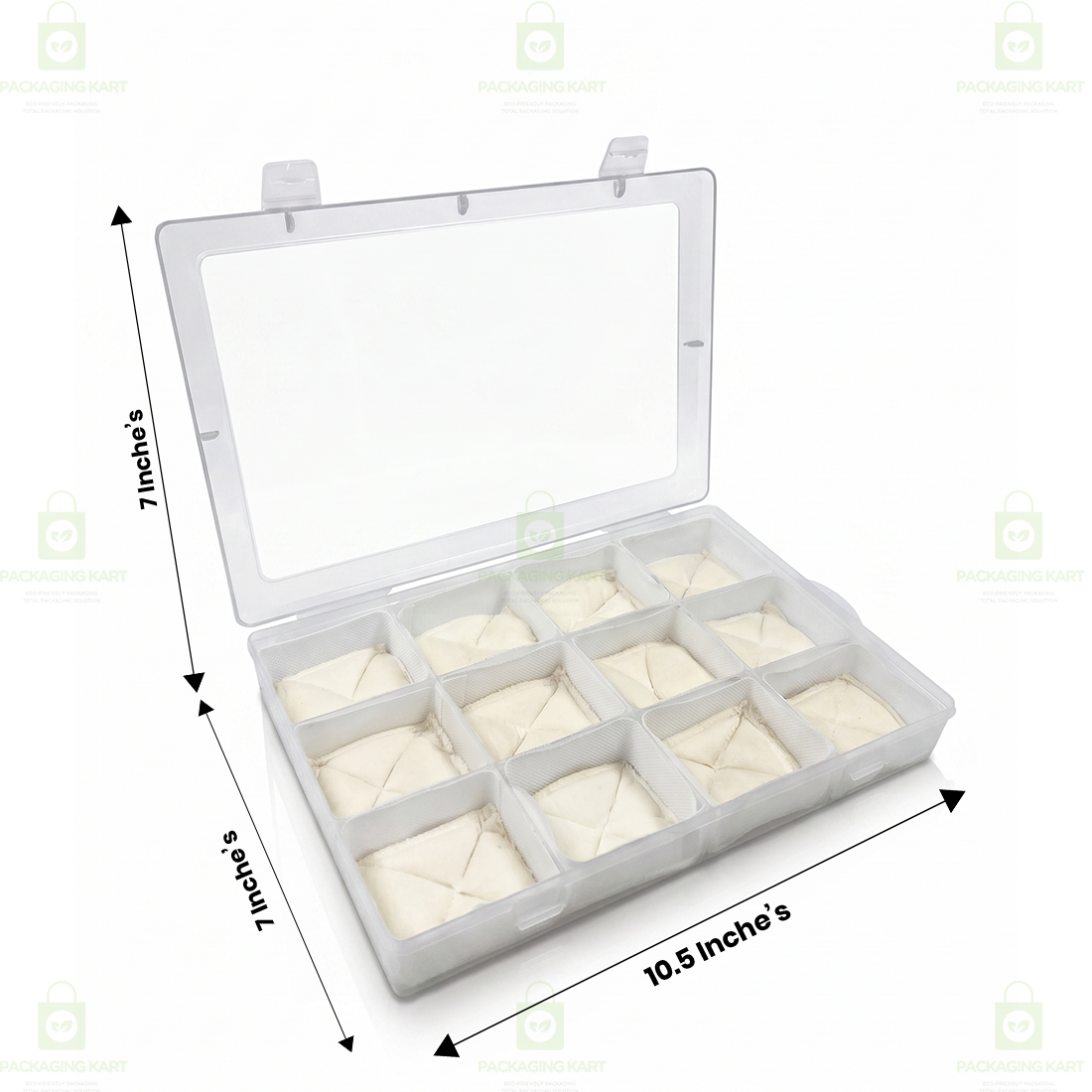 Transparent 12 Slot Jewellery Organizer Box with Soft Cushion Cotton | Protective Storage