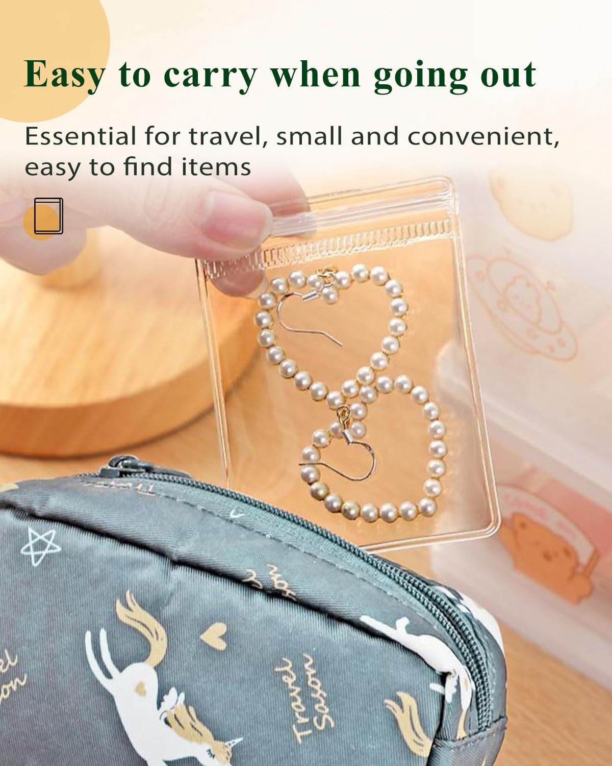 36Pcs PVC Jewelry Pouches Clear Zipper Bags Mini Transparent Plastic Portable Dustproof Bracelet Storage Bag Anti Oxidizing Earrings for Storage Jewelry Packing Bags