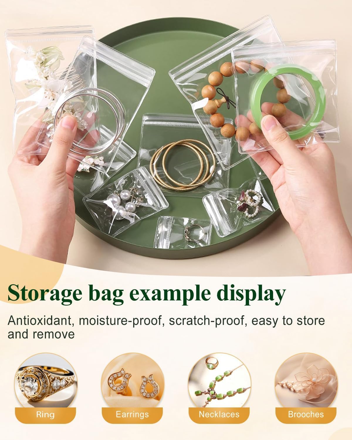 36Pcs Jewellery Organiser Storage Pouches Clear Zip Lock Cover for Rings, Earrings, Necklace, Transparent, Polyvinyl Chloride PVC