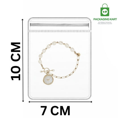 Transparent Jewellery Storage Pouches | Clear PVC Zip Lock Covers for Rings, Earrings, Necklaces & Accessories | Durable Jewellery Organizer Bags