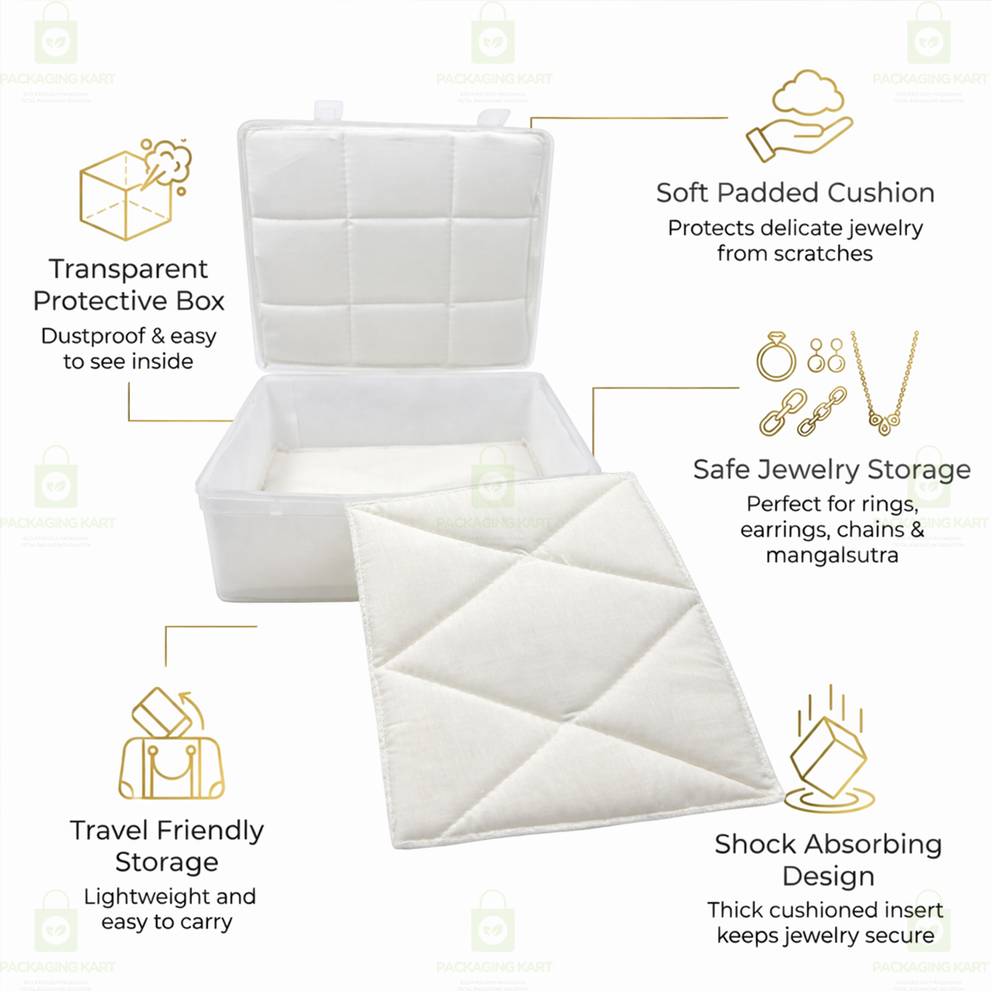 Compact Plastic Jewellery Organizer with Cushion Cotton Padding – Anti Tarnish Storage Box