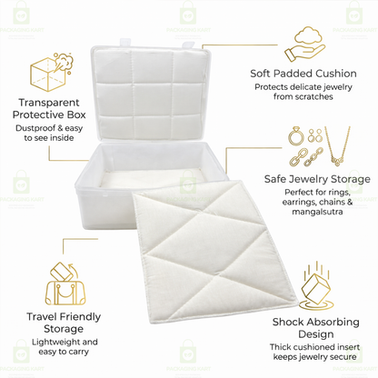Compact Plastic Jewellery Organizer with Cushion Cotton Padding – Anti Tarnish Storage Box