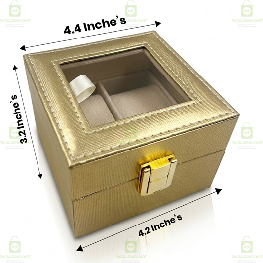 Premium Leather Velvet 2 Slots Watch Box for Men & Women – Luxury Watch Storage Case