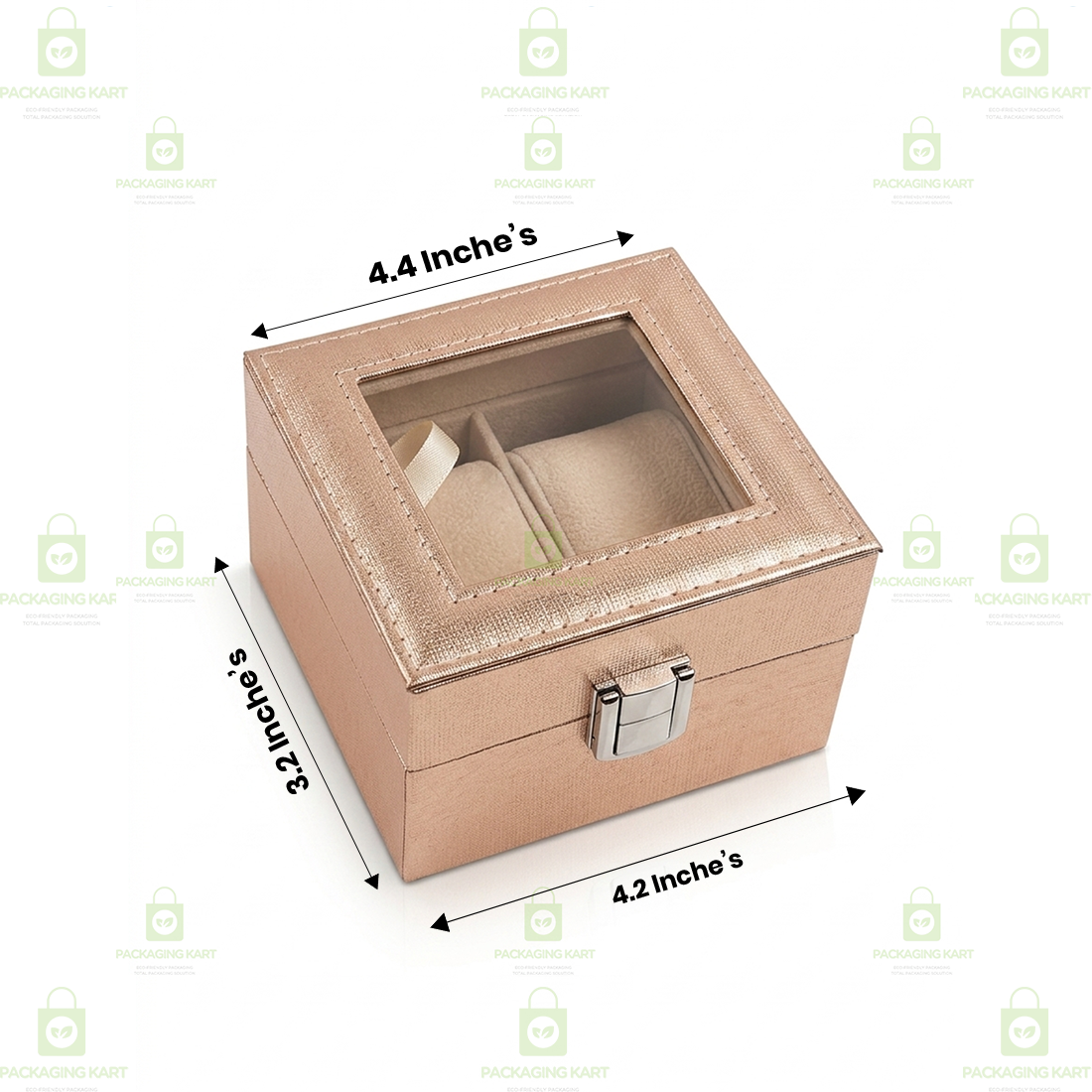 Luxury 2 Slots Watch Organizer Box with Velvet Cushion – Premium Leather Finish