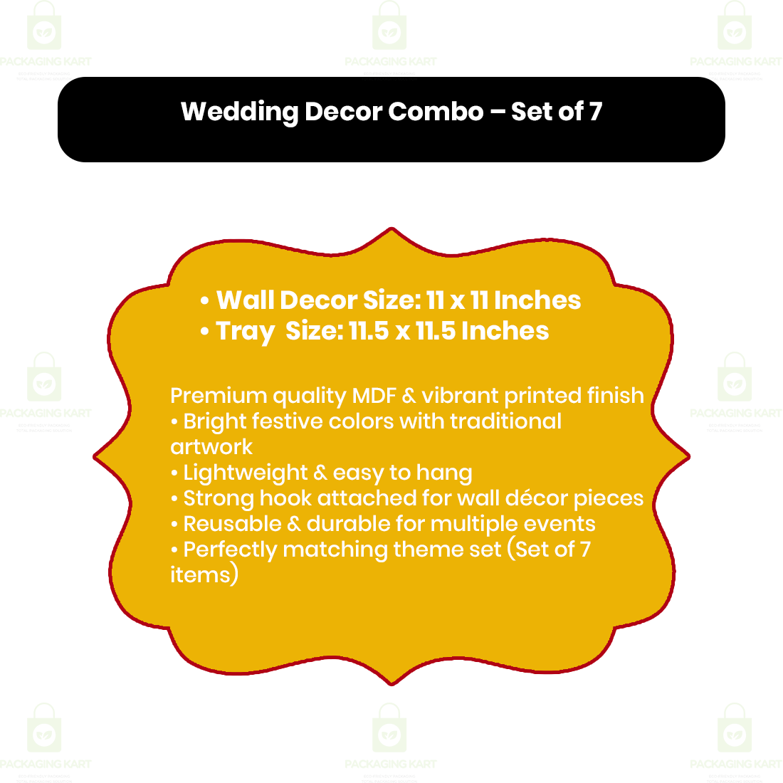 Shadi Wala Ghar Door Board Combo Set of 7 | Mehndi Haldi Wedding Welcome Decoration Boards