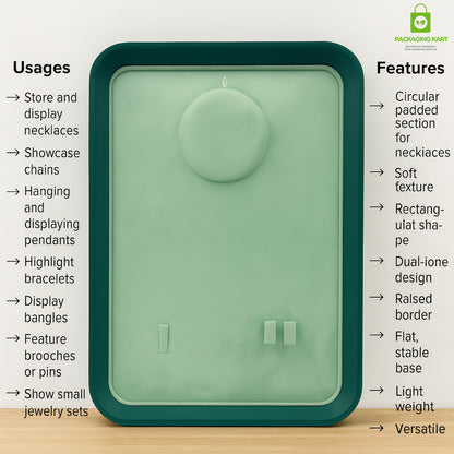 Green Necklace Display Tray | Pendant & Chain Jewellery Organizer