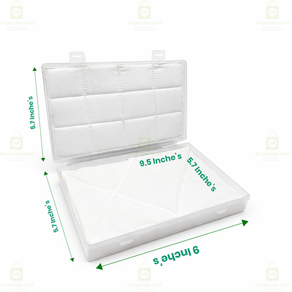 Durable Jewellery Plastic Storage Box with Soft White Cushion Cotton Lining for Protection