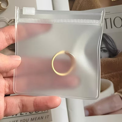 Matte Finish Jewellery Zip Pouch for Rings, Earings, Necklace, Transparent