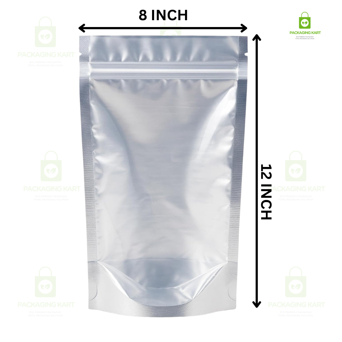 Multi-Purpose Silver Zipper Pouch for Food, Snacks & Dry Fruits