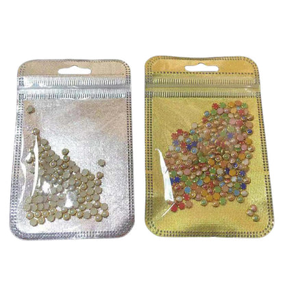 Luxury Foil Pouch Bags for Jewelry – Reusable Golden & Silver Packaging Bags